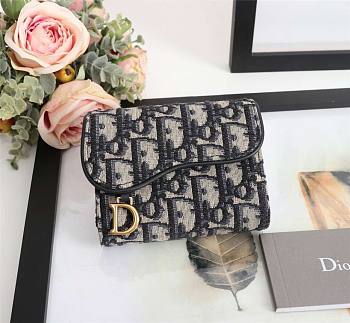 Dior Saddle compact wallet oblique jacquard D6603 size 25.5cm