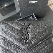 YSL Monogram small evelope wallet in grain de poudre embossed leather with black metal A026K size 13.5cm - 4