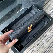 YSL Monogram large flap wallet in grain de poudre embossed black leather with gold metal size 19cm - 5