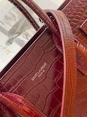 YSL classic Sac De Jour nano in embossed crocodile shiny red leather 26cm - 6