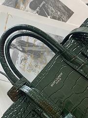 YSL classic Sac De Jour nano in embossed crocodile shiny green leather 22cm - 3