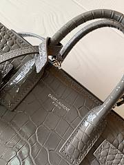 YSL classic Sac De Jour nano in embossed crocodile shiny gray leather 22cm - 5