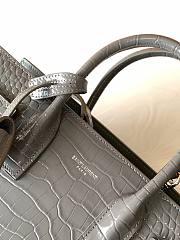 YSL classic Sac De Jour nano in embossed crocodile shiny gray leather 26cm - 6