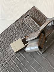 YSL classic Sac De Jour nano in embossed crocodile shiny gray leather 26cm - 2