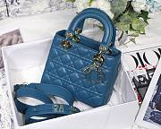 Dior Lady my ABCDIOR bag steel blue cannage lambskin M8013 size 20cm - 1