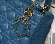 Dior Lady my ABCDIOR bag steel blue cannage lambskin M8013 size 20cm - 3