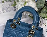 Dior Lady my ABCDIOR bag steel blue cannage lambskin M8013 size 20cm - 4