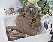 Dior Lady my ABCDIOR bag warm taupe cannage lambskin M8013 size 20cm - 1