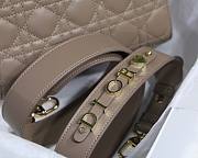 Dior Lady my ABCDIOR bag warm taupe cannage lambskin M8013 size 20cm - 6