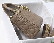 Dior Lady my ABCDIOR bag warm taupe cannage lambskin M8013 size 20cm - 5
