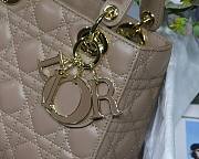 Dior Lady my ABCDIOR bag warm taupe cannage lambskin M8013 size 20cm - 3
