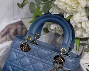 Dior Lady my ABCDIOR bag indigo blue gradient cannage lambskin M6016 size 20cm - 6