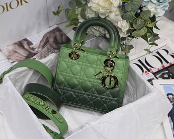 Dior Lady my ABCDIOR bag green gradient cannage lambskin M6016 size 20cm