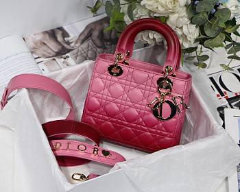 Dior Lady my ABCDIOR bag pink gradient cannage lambskin M6016 size 20cm