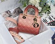 Dior Lady my ABCDIOR bag light pink gradient cannage lambskin M6016 size 20cm - 1