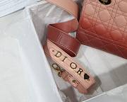 Dior Lady my ABCDIOR bag light pink gradient cannage lambskin M6016 size 20cm - 2