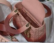 Dior Lady my ABCDIOR bag light pink gradient cannage lambskin M6016 size 20cm - 3