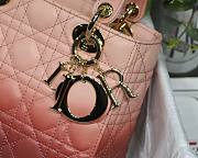 Dior Lady my ABCDIOR bag light pink gradient cannage lambskin M6016 size 20cm - 5