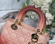 Dior Lady my ABCDIOR bag light pink gradient cannage lambskin M6016 size 20cm - 6