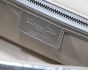 Dior medium Caro bag silver-tone crinkled metallic calfskin M8017 size 25.5cm - 3