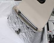 Dior small Caro bag silver-tone crinkled metallic calfskin M8017 size 20cm - 5