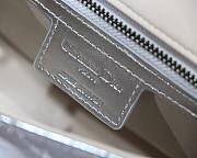 Dior small Caro bag silver-tone crinkled metallic calfskin M8017 size 20cm - 3