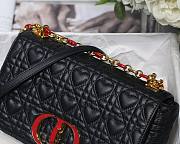 Dior medium Dioramour caro bag black cannage calfskin with heart motif size 25.5cm - 2