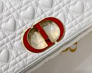 Dior medium Dioramour caro bag white cannage calfskin with heart motif size 25.5cm - 5