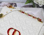 Dior medium Dioramour caro bag white cannage calfskin with heart motif size 25.5cm - 6