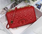 Dior medium Dioramour caro bag red cannage calfskin with heart motif size 25.5cm - 1