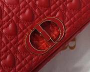 Dior medium Dioramour caro bag red cannage calfskin with heart motif size 25.5cm - 4
