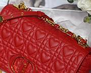 Dior medium Dioramour caro bag red cannage calfskin with heart motif size 25.5cm - 2