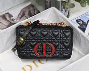 Dior small Dioramour caro bag black cannage calfskin with heart motif size 20cm - 1