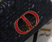 Dior small Dioramour caro bag black cannage calfskin with heart motif size 20cm - 6