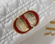 Dior small Dioramour caro bag white cannage calfskin with heart motif size 20cm - 2
