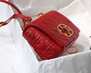 Dior small Dioramour caro bag red cannage calfskin with heart motif size 20cm - 3