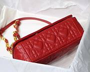 Dior small Dioramour caro bag red cannage calfskin with heart motif size 20cm - 4