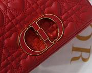 Dior small Dioramour caro bag red cannage calfskin with heart motif size 20cm - 5