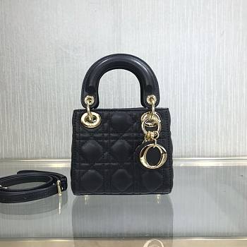 Dior Micro lady bag black cannage lambskin size 12cm