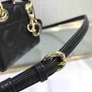 Dior Micro lady bag black cannage lambskin size 12cm - 6