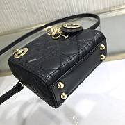 Dior Micro lady bag black cannage lambskin size 12cm - 5