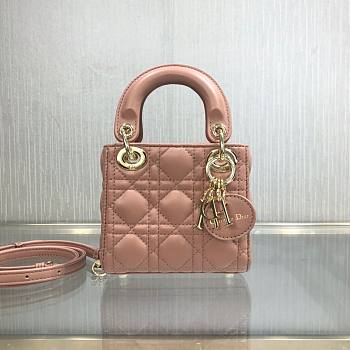 Dior Micro lady bag rose des vents cannage lambskin size 12cm