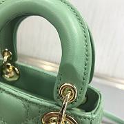 Dior Micro lady bag dark mint cannage lambskin size 12cm - 3