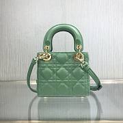 Dior Micro lady bag dark mint cannage lambskin size 12cm - 4