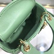 Dior Micro lady bag dark mint cannage lambskin size 12cm - 5