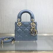 Dior Micro lady bag cloud blue cannage lambskin size 12cm - 1
