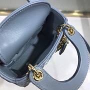 Dior Micro lady bag cloud blue cannage lambskin size 12cm - 4