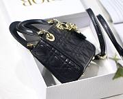 Dior micro Dioramour lady bag black cannage lambskin with heart motif size 12cm - 6