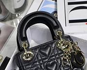 Dior micro Dioramour lady bag black cannage lambskin with heart motif size 12cm - 3