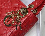Dior micro Dioramour lady bag red cannage lambskin with heart motif size 12cm - 3